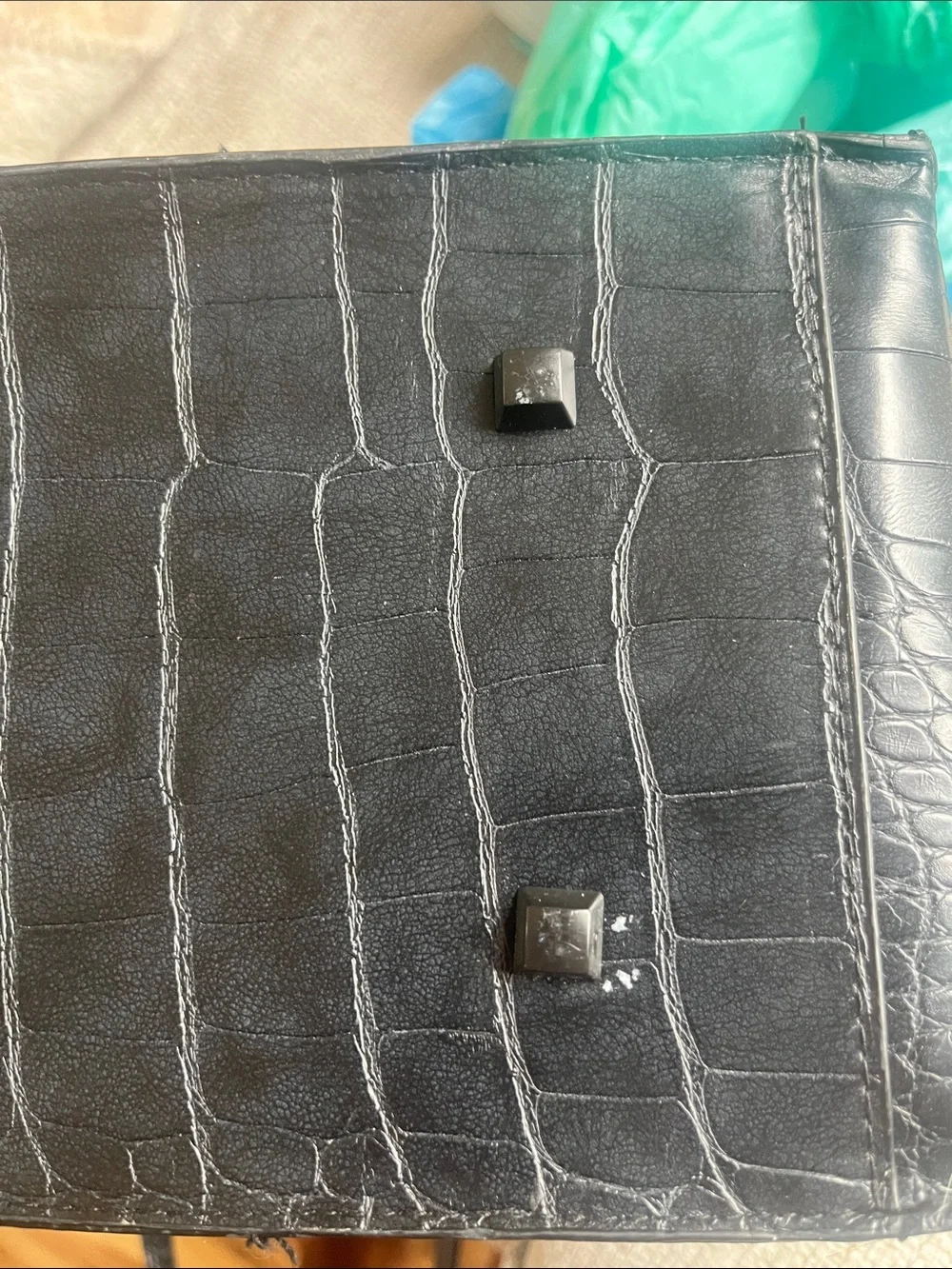 BEIS Black Croc Work Tote
